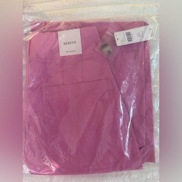 Anthropologie Colette Heart Pocket Wide Leg Cropped Pants Maeve Pink Valentines - Picture 7 of 7